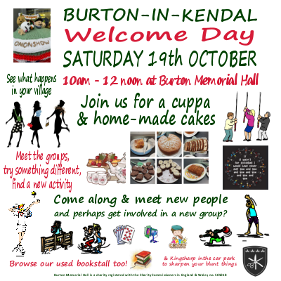 Burton in Kendal Welcome to the village day Sat 19th Oct 2024