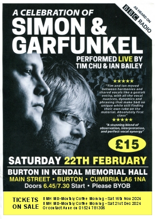 A Celebration of Simon and Garfunkel Sat 22nd Feb 2025