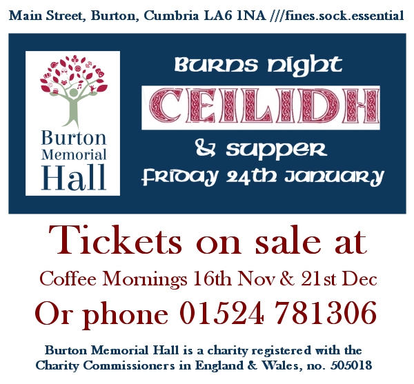 Burns Night Supper & Ceilidh Fri 24th Jan 2025